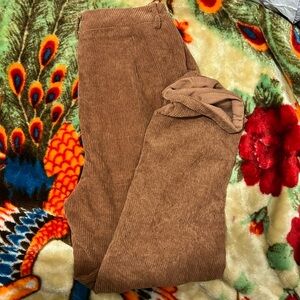 SHEIN high waisted corduroy pants ankle pants, brown